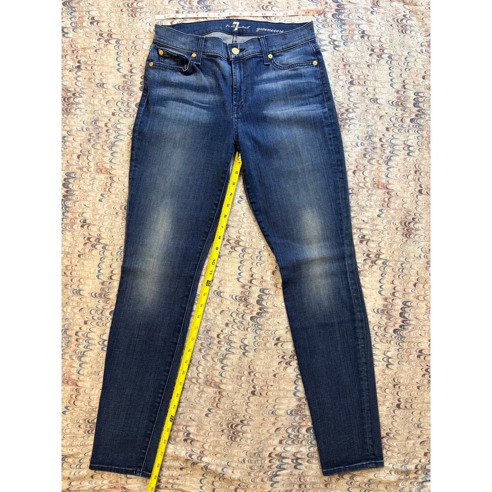 7 FOR ALL MANKIND Wm 29 Gwenevere Body Contouring Faded Whiskering Jeans